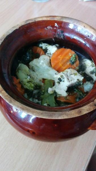 Chicken fillet with cauliflower and broccoli in the oven