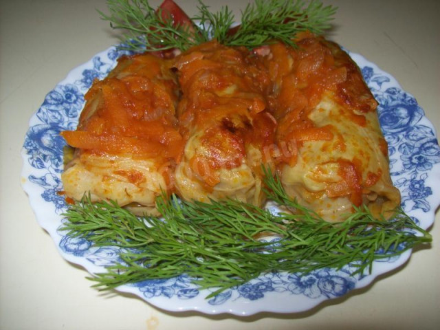 Stuffed beef in the oven in sauce