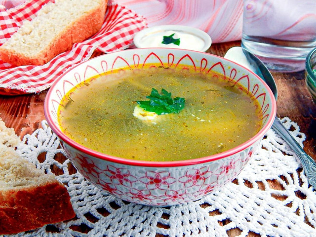 Canned mackerel fish soup