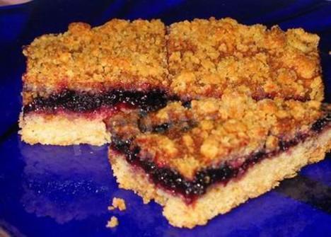 lemon pie with apple jam and almond crumbs