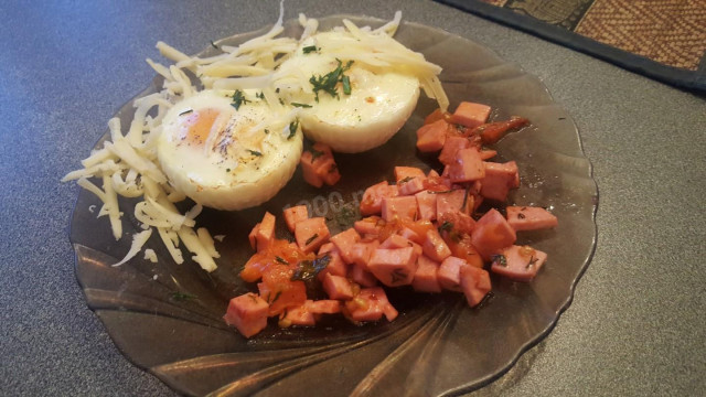 French fried eggs in molds