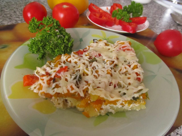 Pumpkin casserole with bell pepper