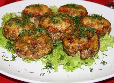 Stuffed mushroom caps