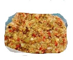 Eggplant with pepper (hatzilim papel)