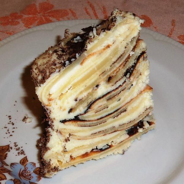 Log cake with condensed milk