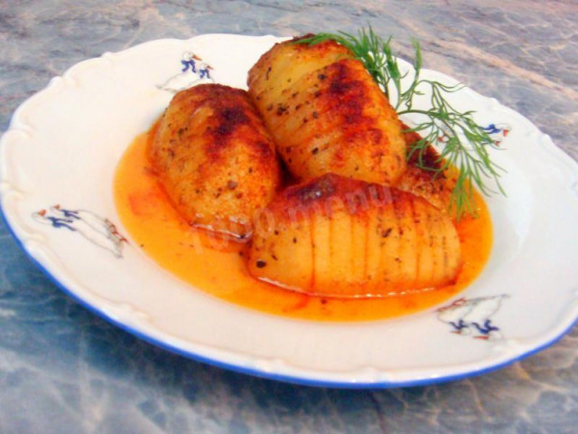 Potatoes in orange glaze New Year's side dish