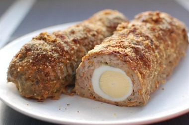 Meatloaf with egg and cheese