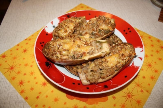 Eggplant with minced rice in Kuban style