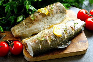 Steamed fish in a steamer