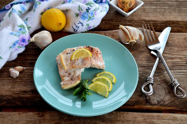 Steamed pink salmon