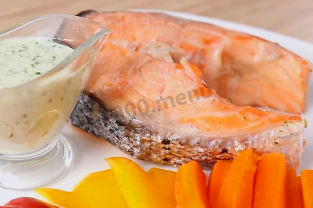 Steamed salmon