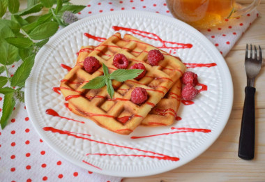 Viennese waffles on kefir