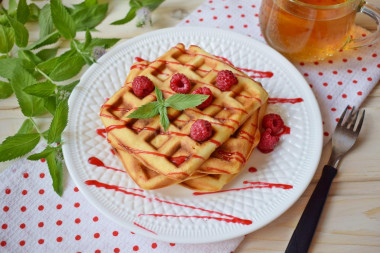 Viennese waffles on kefir