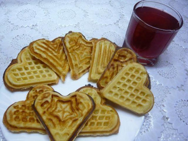 Homemade Viennese waffles with vanilla