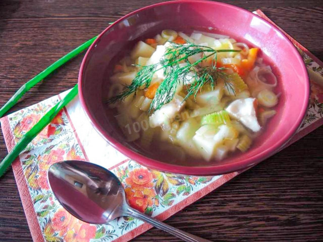 Pollock ear fish soup