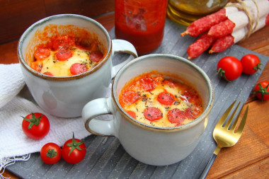 Pizza in a mug in the microwave