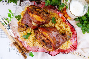 Pork knuckle in Czech beer