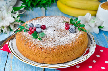 Banana pie in a slow cooker