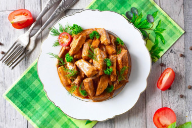 Beef stroganoff in a slow cooker