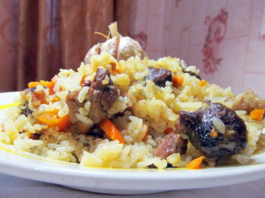 Lamb pilaf in a slow cooker