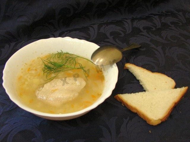 Rice soup in a slow cooker with chicken