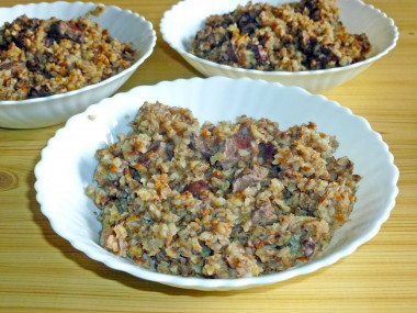 Buckwheat with liver in slow cooker