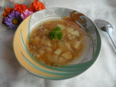 Beef soup in a slow cooker