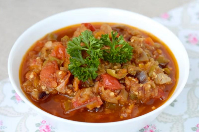 Eggplant caviar in a slow cooker