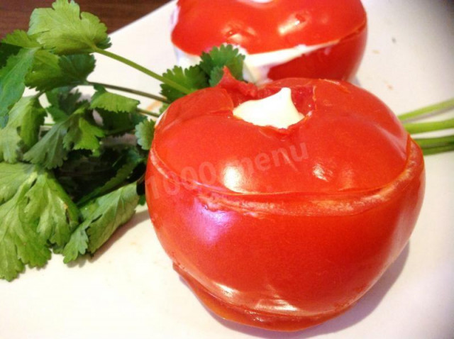 Tomatoes with minced breast with mayonnaise in a slow cooker