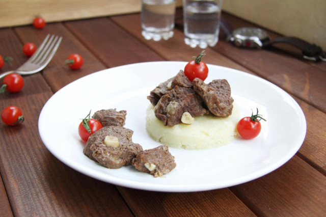 Beef in a slow cooker is juicy and soft