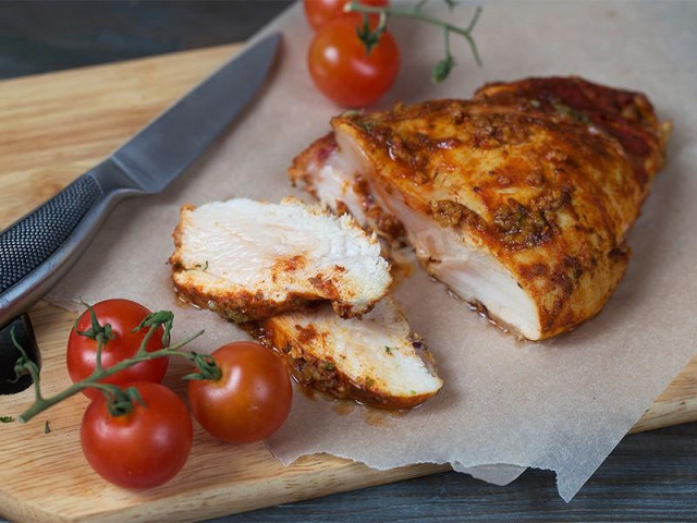 Chicken pork in a slow cooker