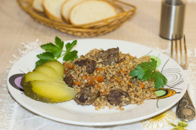 Buckwheat with meat and carrots in a slow cooker