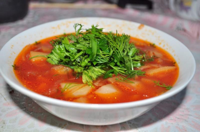 Borscht without meat in a slow cooker