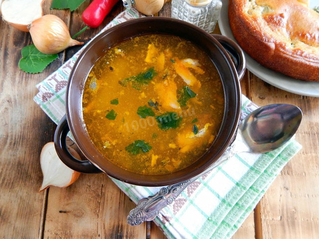 Saury and rice soup