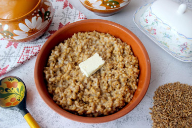 Spelt porridge on water