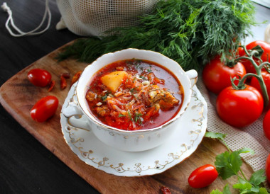 Borscht with stew