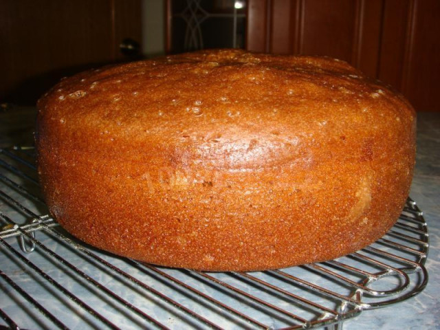 Chocolate sponge cake on boiling water in a slow cooker