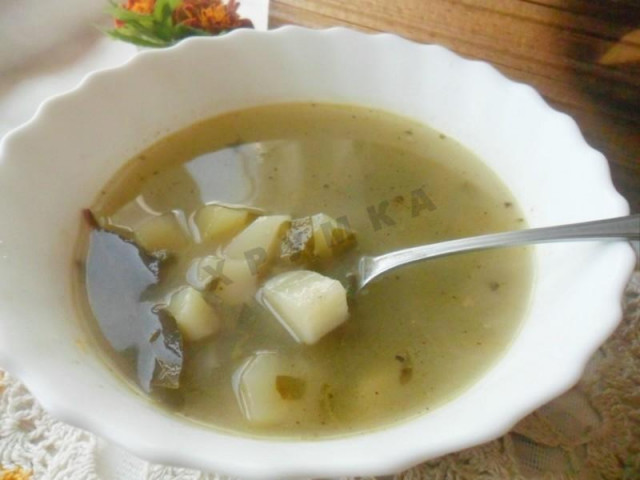 Green borscht with sorrel in a slow cooker