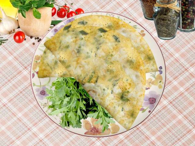 Steamed omelet with herbs