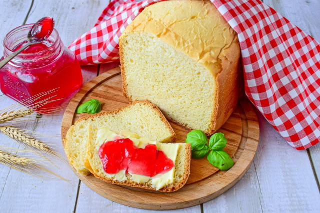 White bread in a bread maker