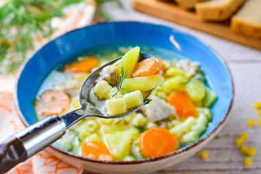 Soup with pasta and potatoes