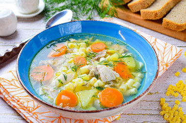 Soup with pasta and potatoes