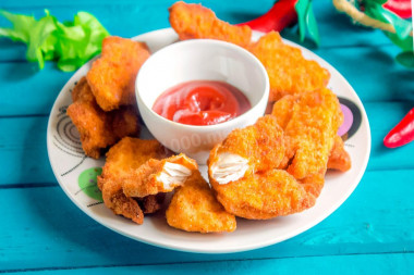 Deep-fried breast nuggets