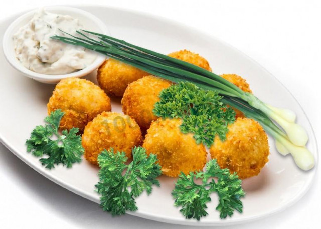 Deep-fried hard cheese balls