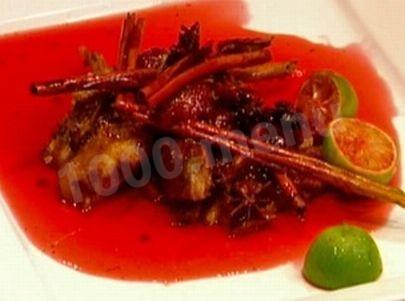 Duck in plum sauce with crispy crust