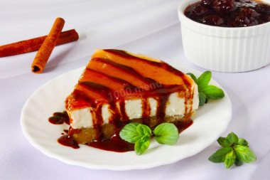 Cheesecake without baking with cottage cheese, cookies and gelatin