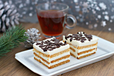 Cottage cheese cake with gelatin cookies without baking