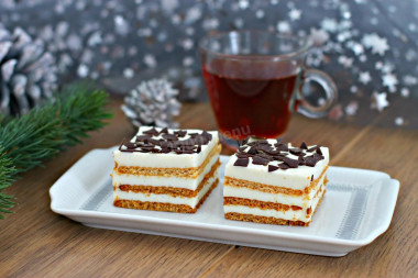 Cottage cheese cake with gelatin cookies without baking