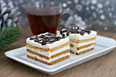 Cottage cheese cake with gelatin cookies without baking