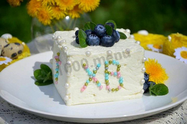 Cottage cheese Easter with poppy seeds without eggs